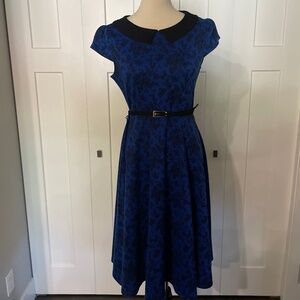 Lindy Bop Blue & Black Dress